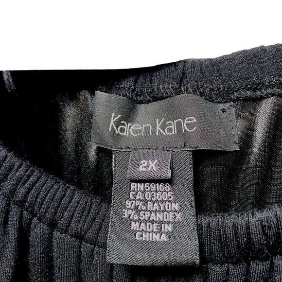 KAREN KANE Flowy Top Plus Size 2X Black Gold Sequined Ruffled Tier Peasant Tunic - Picture 6 of 9